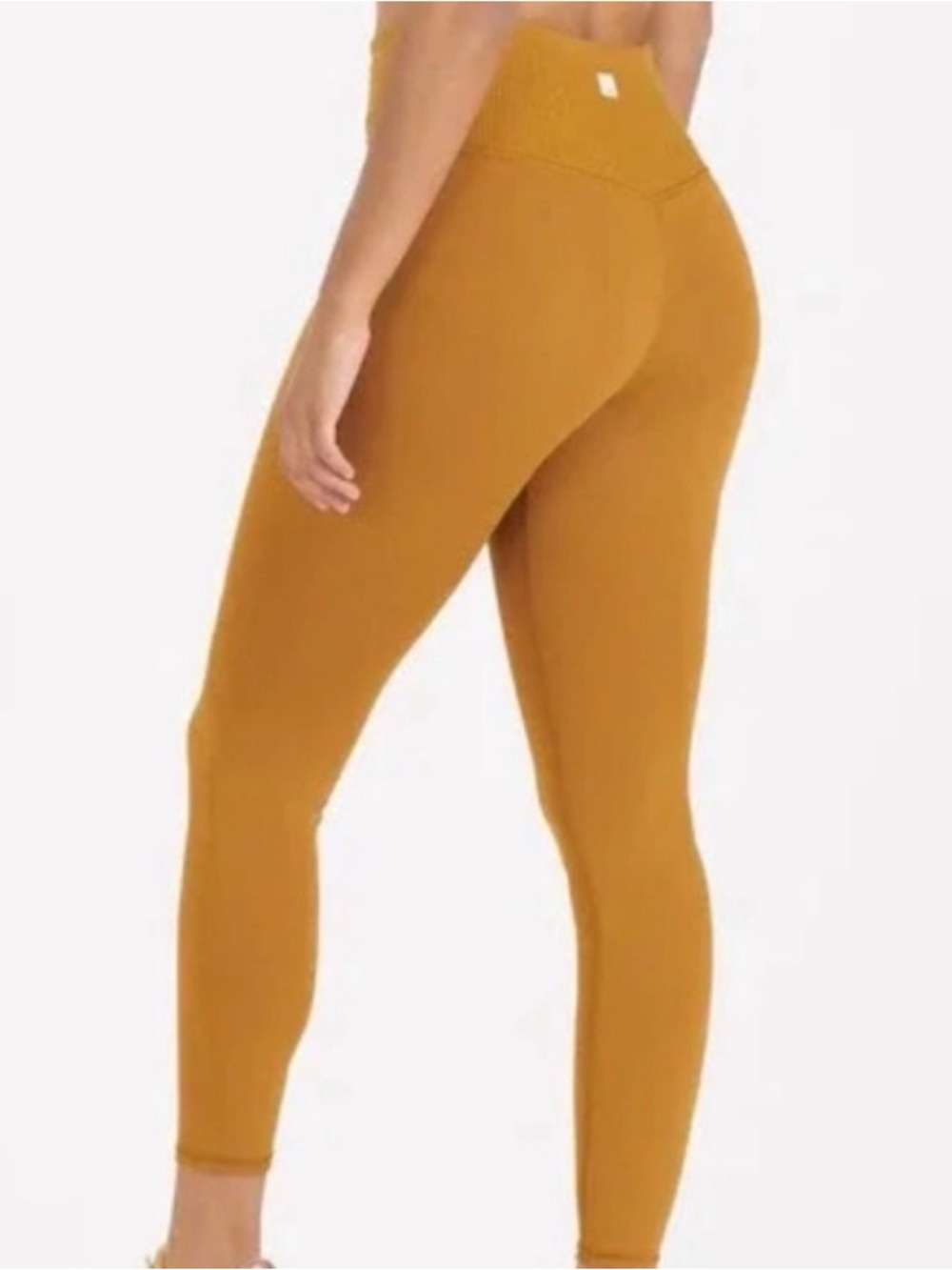 Vuori Ribbed Studio Legging Mustard Yellow Gold Size Medium - Picture 2 of 7